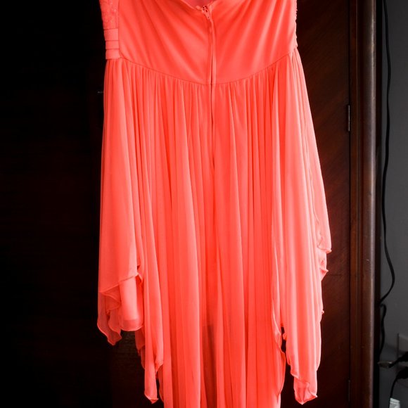 Coral Pink Prom Dress - Picture 5 of 6